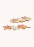Marbelized Star Trio Clip - Colors: Pink Irridescent Sparkle & Mother of Pearl White